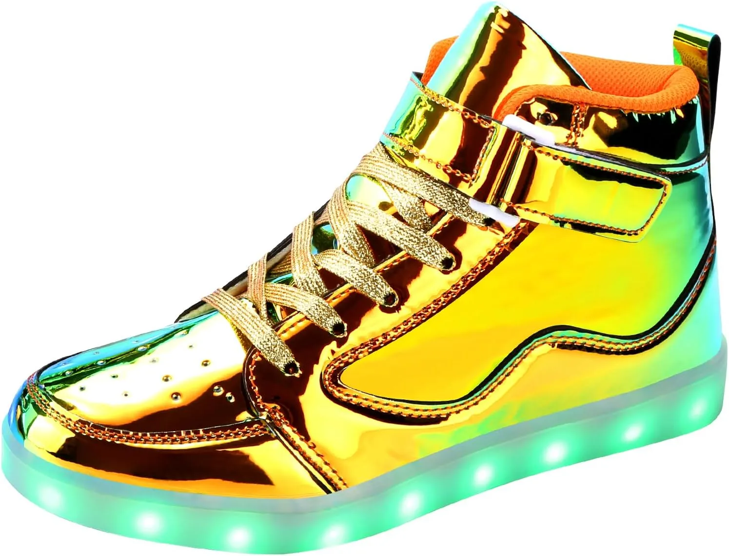 KUNWFNIX Light Up High Top Adult LED Sneakers - Multicolor, Men's & Women's - Glow in The Dark - USB Rechargeable - Dancing Parties