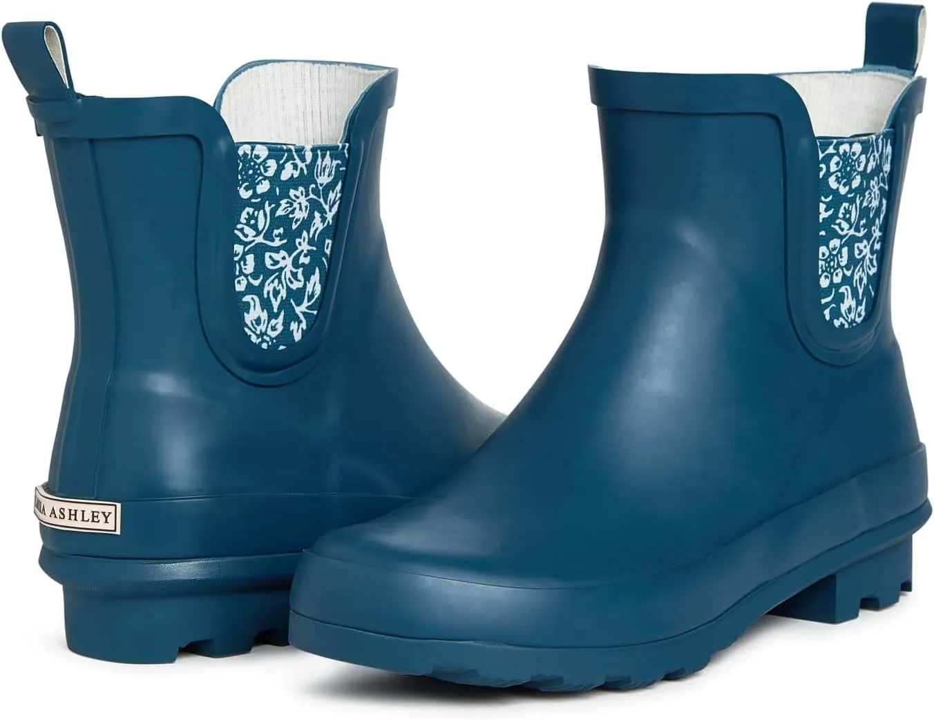 Laura Ashley Ladies ELASTIC Mid Cut Ankle Height Rubber Rain Boots