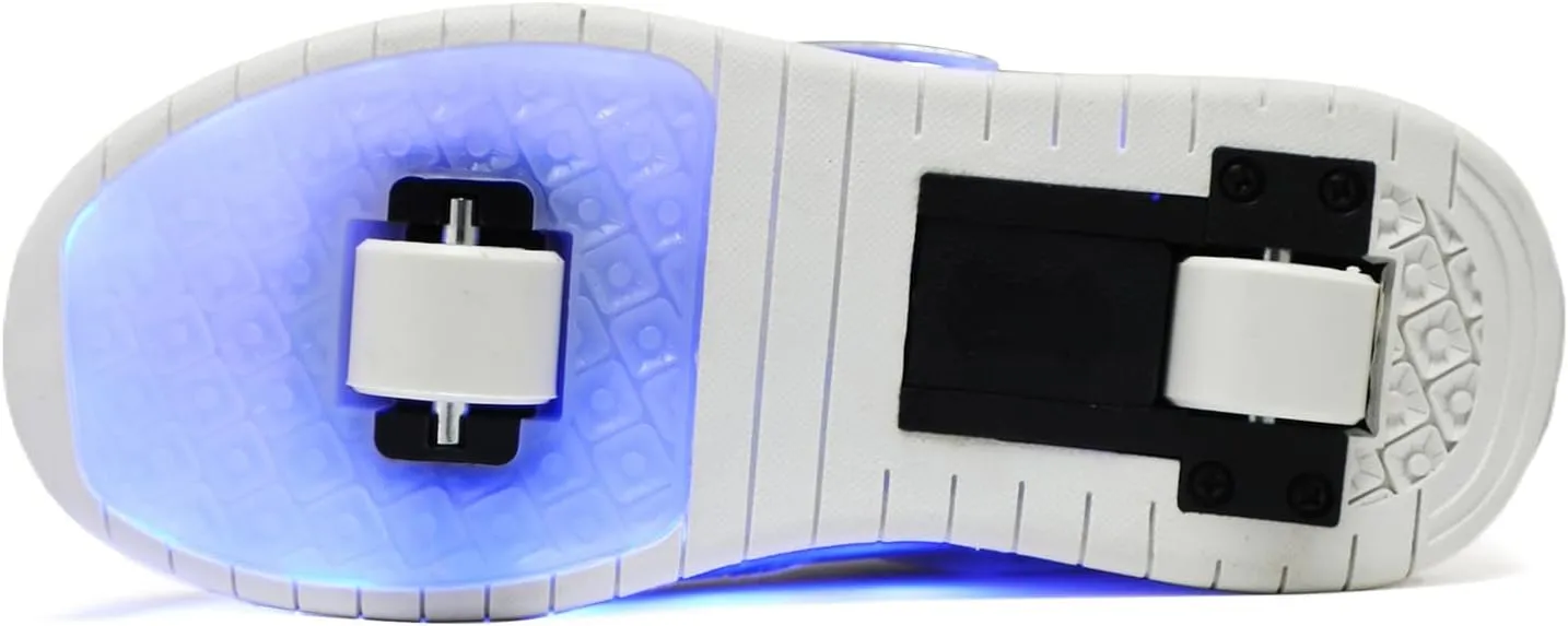 LED Roller Skate Shoes for Kids Boys Girls Light Up Roller Sneakers with Detachable Wheels Rechargeable Flashing Wheeled Shoes