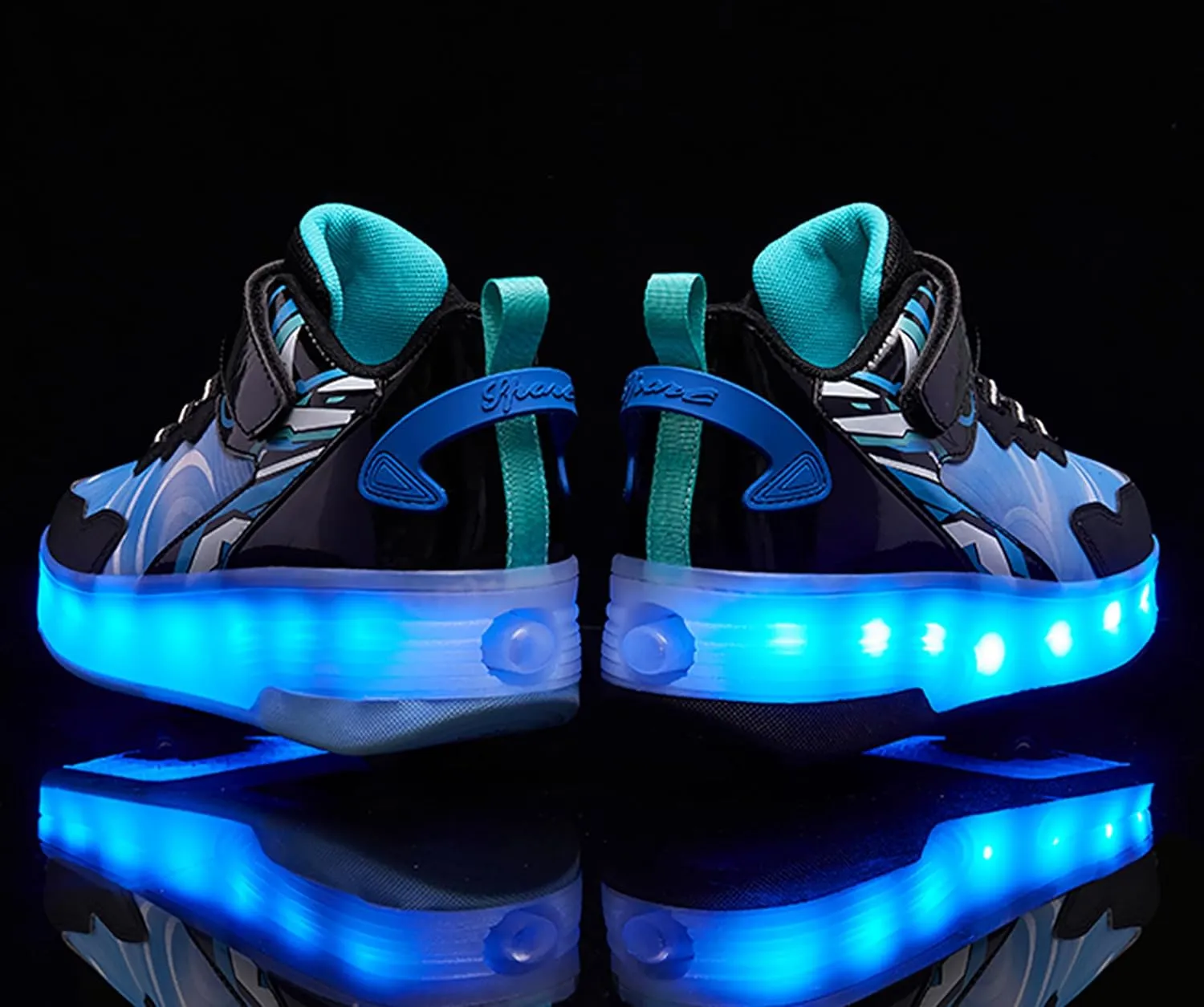LED Roller Skates Shoes 4 Wheel Skating for Kids 5-15 Years -12 Light Modes Boys Girls Light Up Sneakers for Birthday
