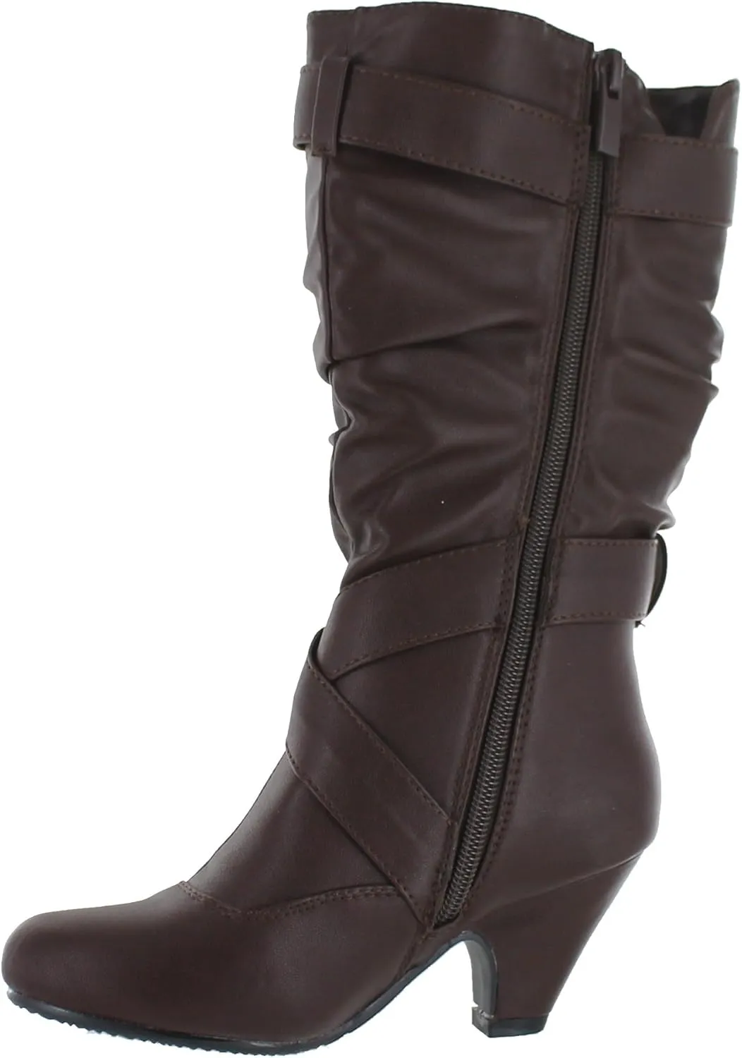 Link Little Girl's Pauline-38 Kitten Heel Boots with Decorative