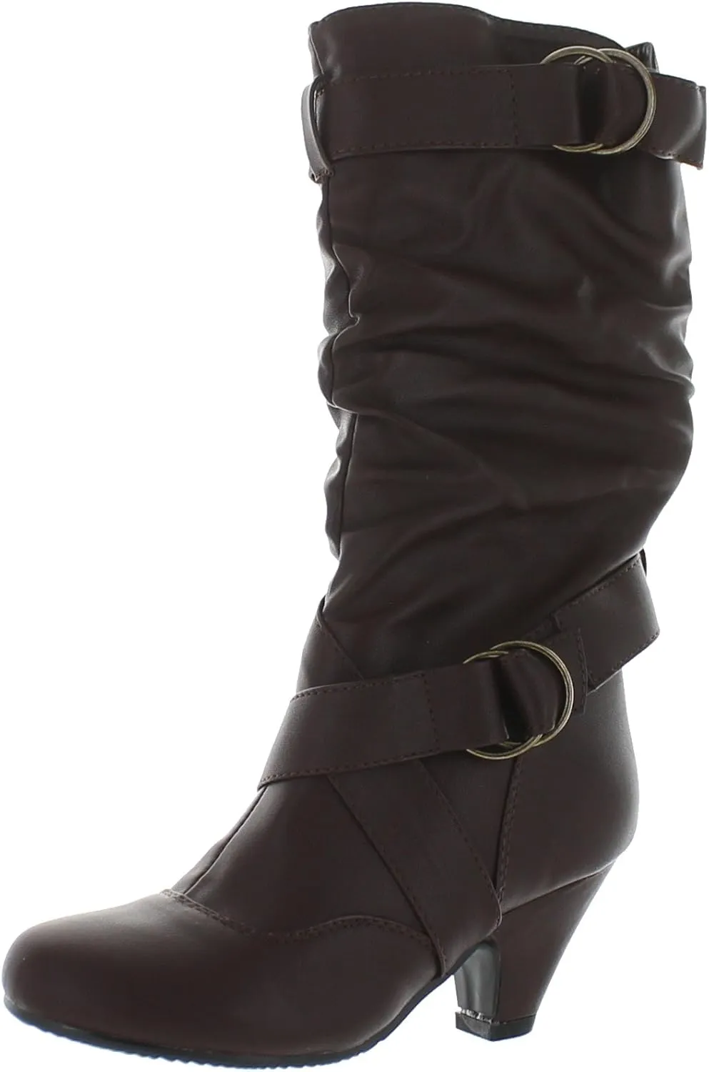Link Little Girl's Pauline-38 Kitten Heel Boots with Decorative