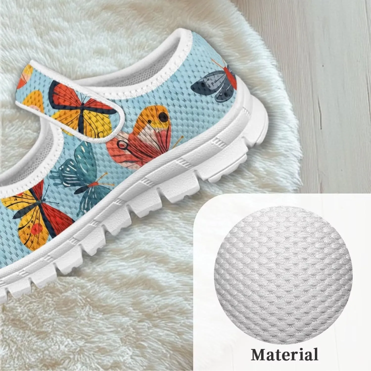 Little Girl Butterfly Mary Jane Shoes for Girls Ballet Flats Princess Costume Dance Strap Shoes