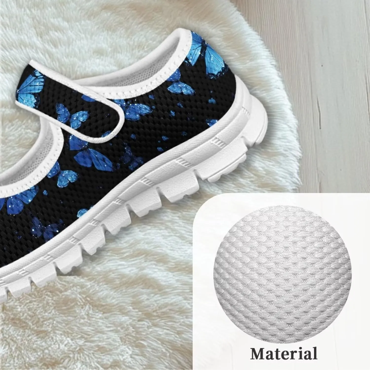 Little Girl Butterfly Mary Jane Shoes for Girls Ballet Flats Princess Costume Dance Strap Shoes