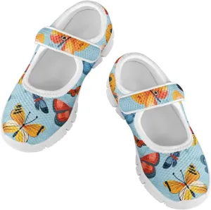 Little Girl Butterfly Mary Jane Shoes for Girls Ballet Flats Princess Costume Dance Strap Shoes