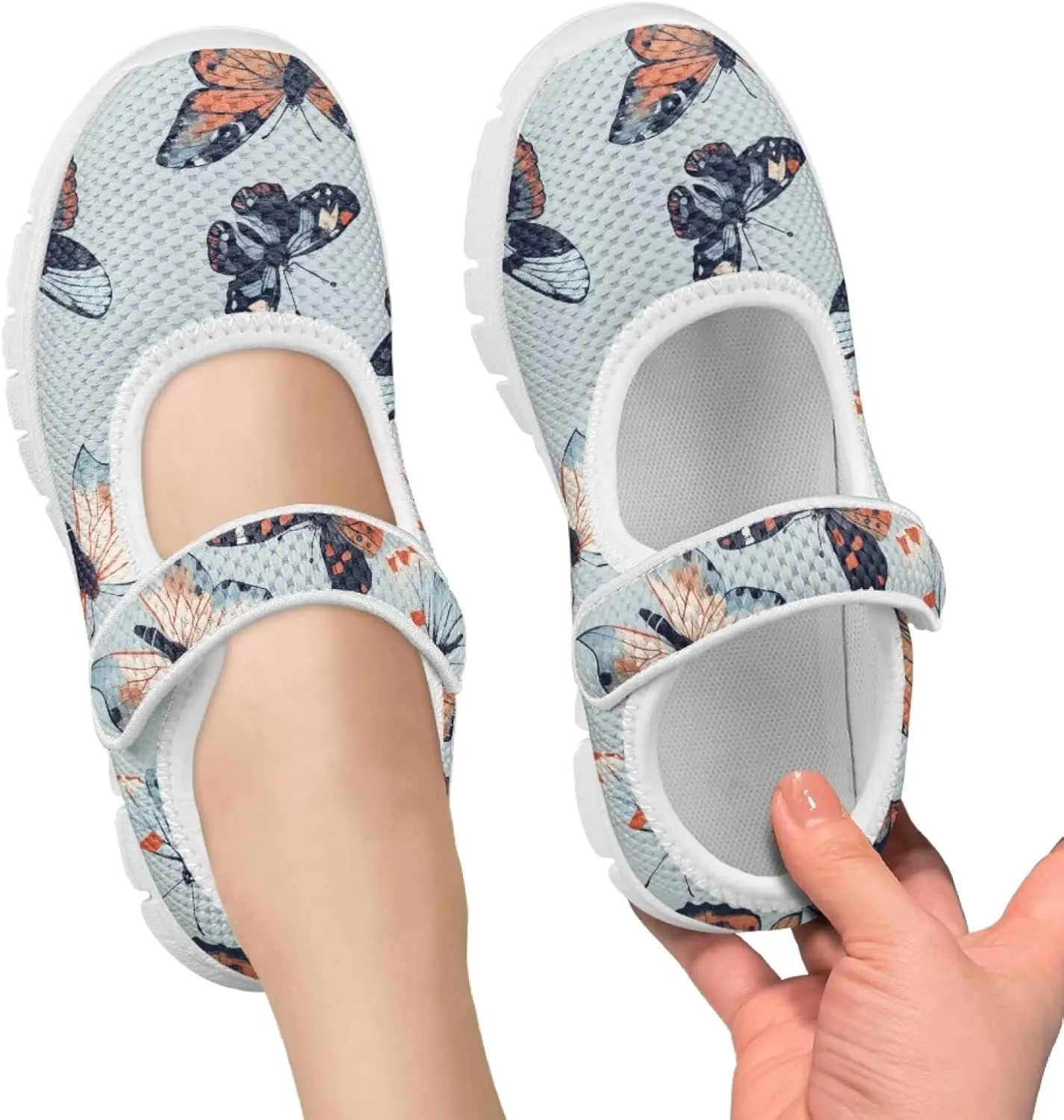 Little Girl Butterfly Mary Jane Shoes for Girls Ballet Flats Princess Costume Dance Strap Shoes