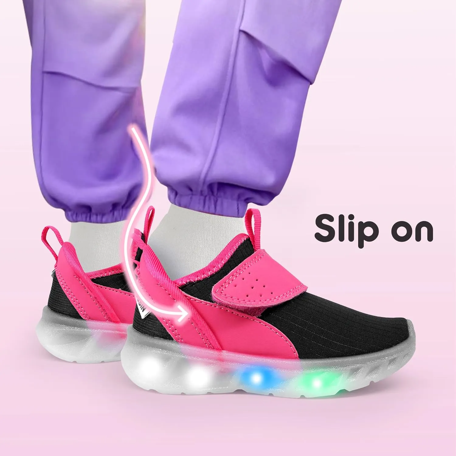 LOUGSIN Boys Girls Light Up Shoes Lightweight Breathable Comfort Tennis Zyteo Walking Running Sneakers for Toddler Little Kids