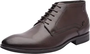 Marcos | Genuine Leather Chukka Boots | Men's Classic Chukka Boots | Ankle Dress Boot | Lace-Up | Rubber Sole | Daily Casual Winter Boot