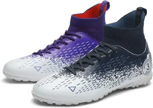MEBAMY Men's Soccer Shoes Cleats Professional High-Top Breathable TF Football Boots Outdoor/Indoor Professional Futsal Football Training Sneakers
