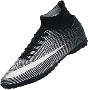 MEBAMY Men's Soccer Shoes Cleats Professional High-Top Breathable TF Football Boots Outdoor/Indoor Professional Futsal Football Training Sneakers