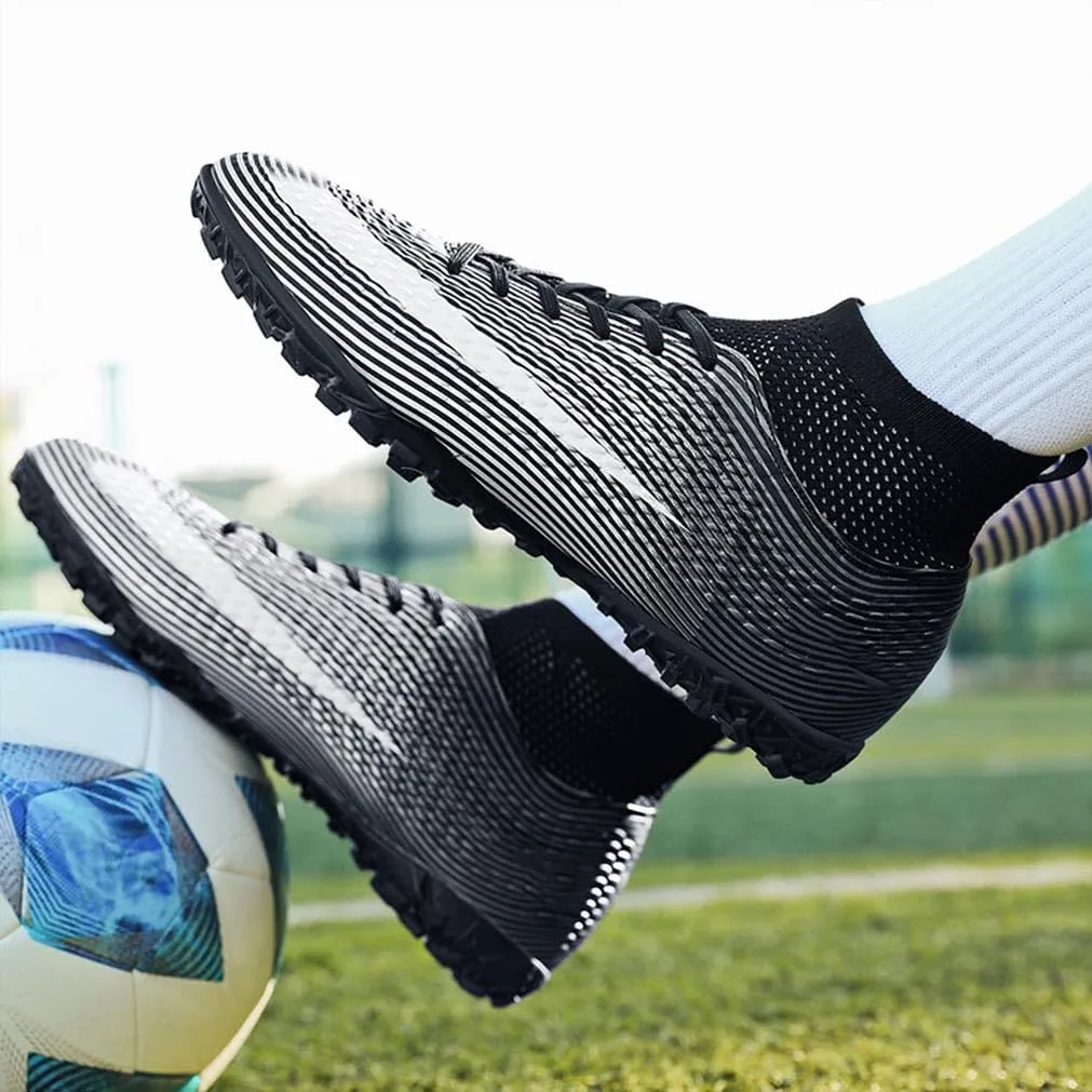 MEBAMY Men's Soccer Shoes Cleats Professional High-Top Breathable TF Football Boots Outdoor/Indoor Professional Futsal Football Training Sneakers