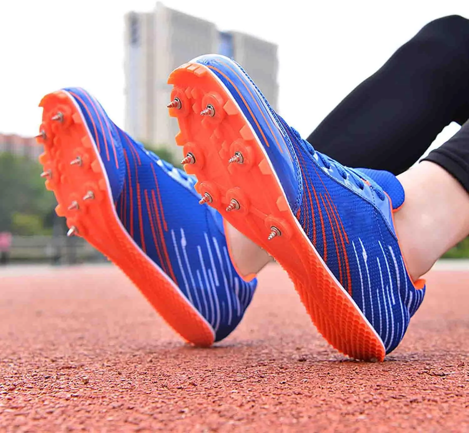 MEBAMY Track and Field Spike Shoes Breathable Lightweight Running Training Sneakers Anti-Slip Track Race Athletics Shoes