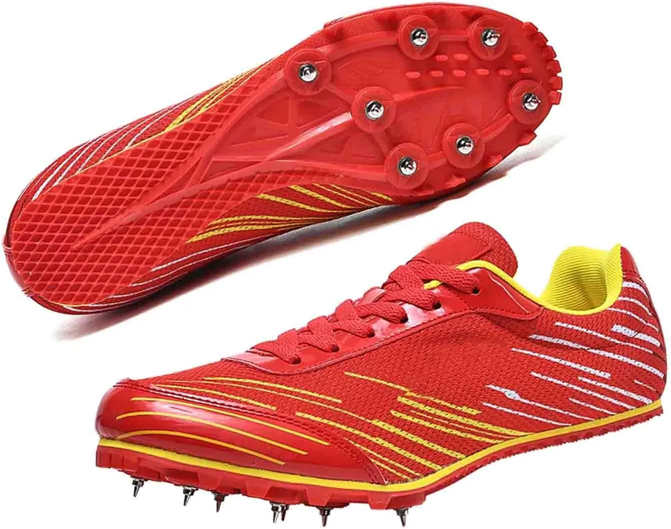 MEBAMY Track and Field Spike Shoes Breathable Lightweight Running Training Sneakers Anti-Slip Track Race Athletics Shoes