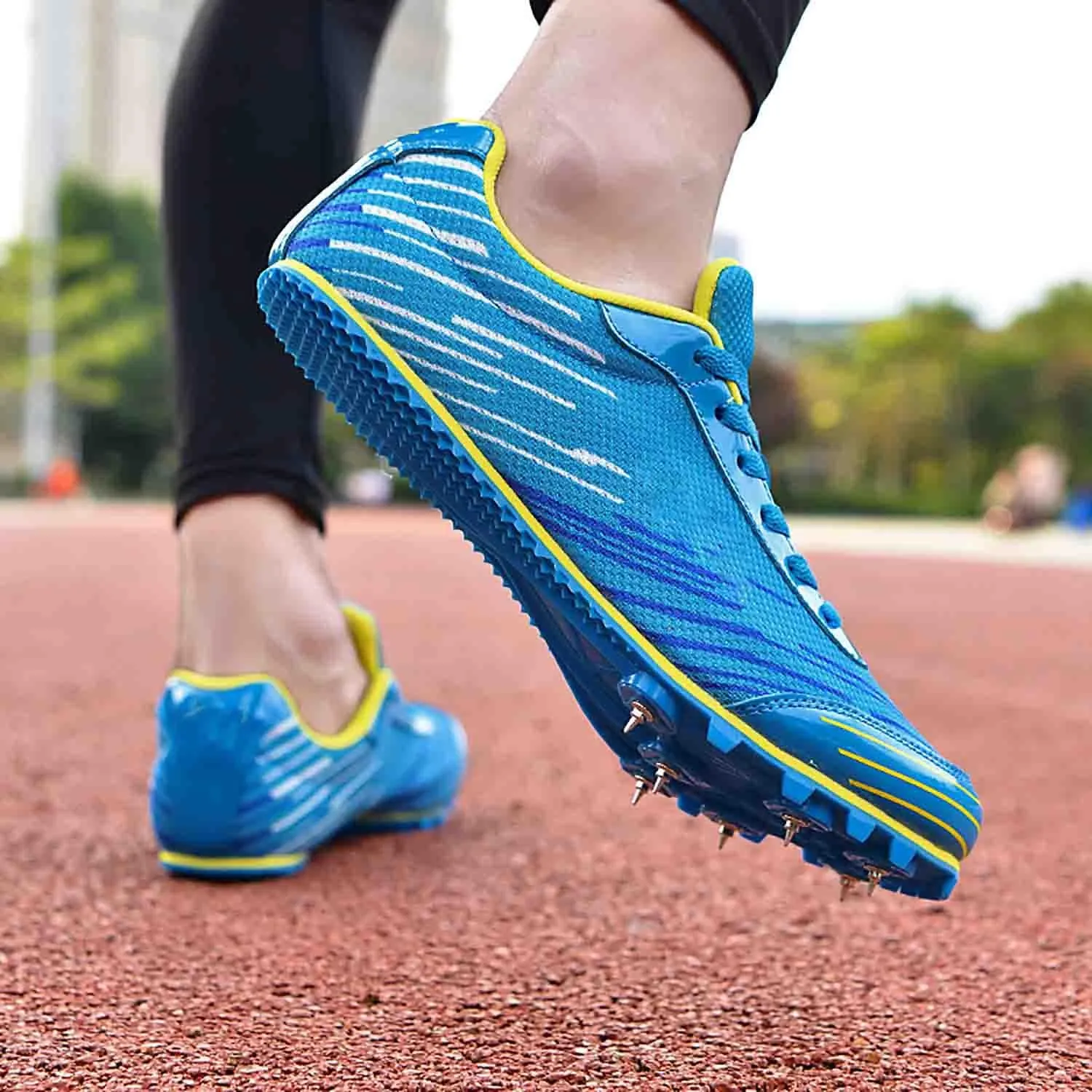MEBAMY Track and Field Spike Shoes Breathable Lightweight Running Training Sneakers Anti-Slip Track Race Athletics Shoes