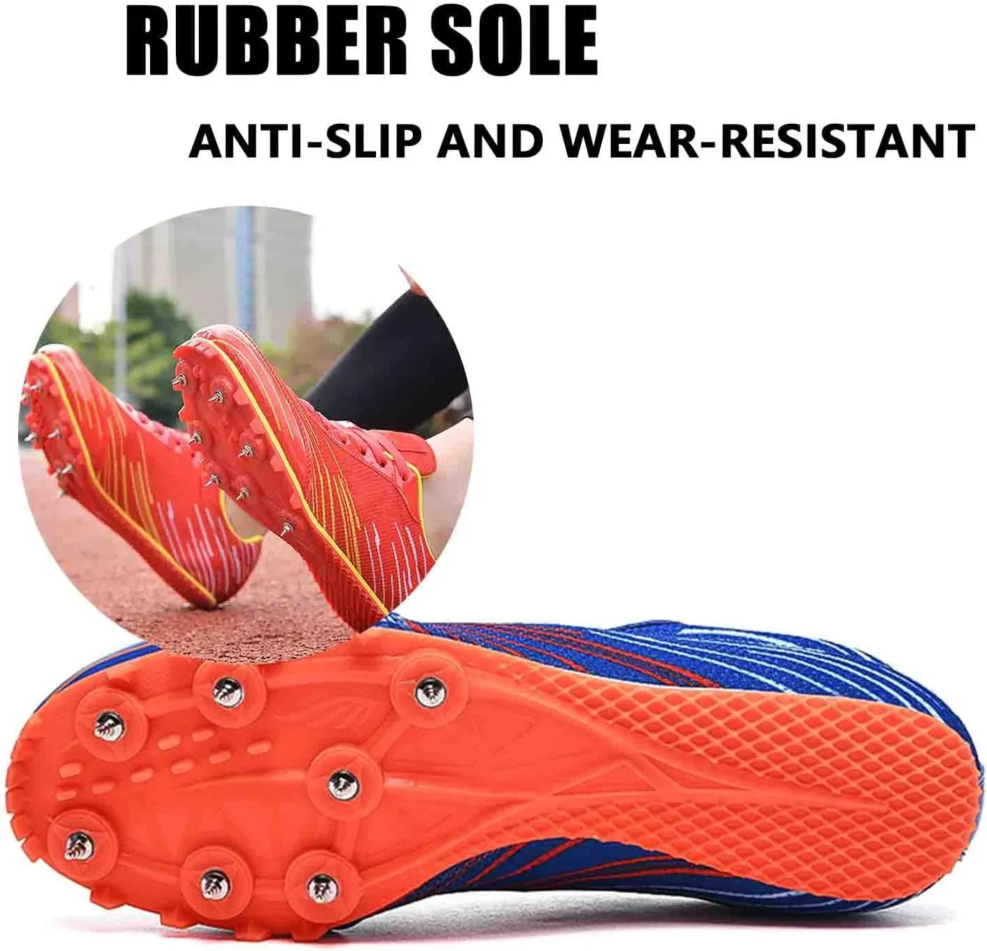 MEBAMY Track and Field Spike Shoes Breathable Lightweight Running Training Sneakers Anti-Slip Track Race Athletics Shoes