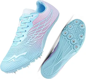 MEBAMY Track and Field Spike Shoes Breathable Lightweight Running Training Sneakers Anti-Slip Track Race Athletics Shoes