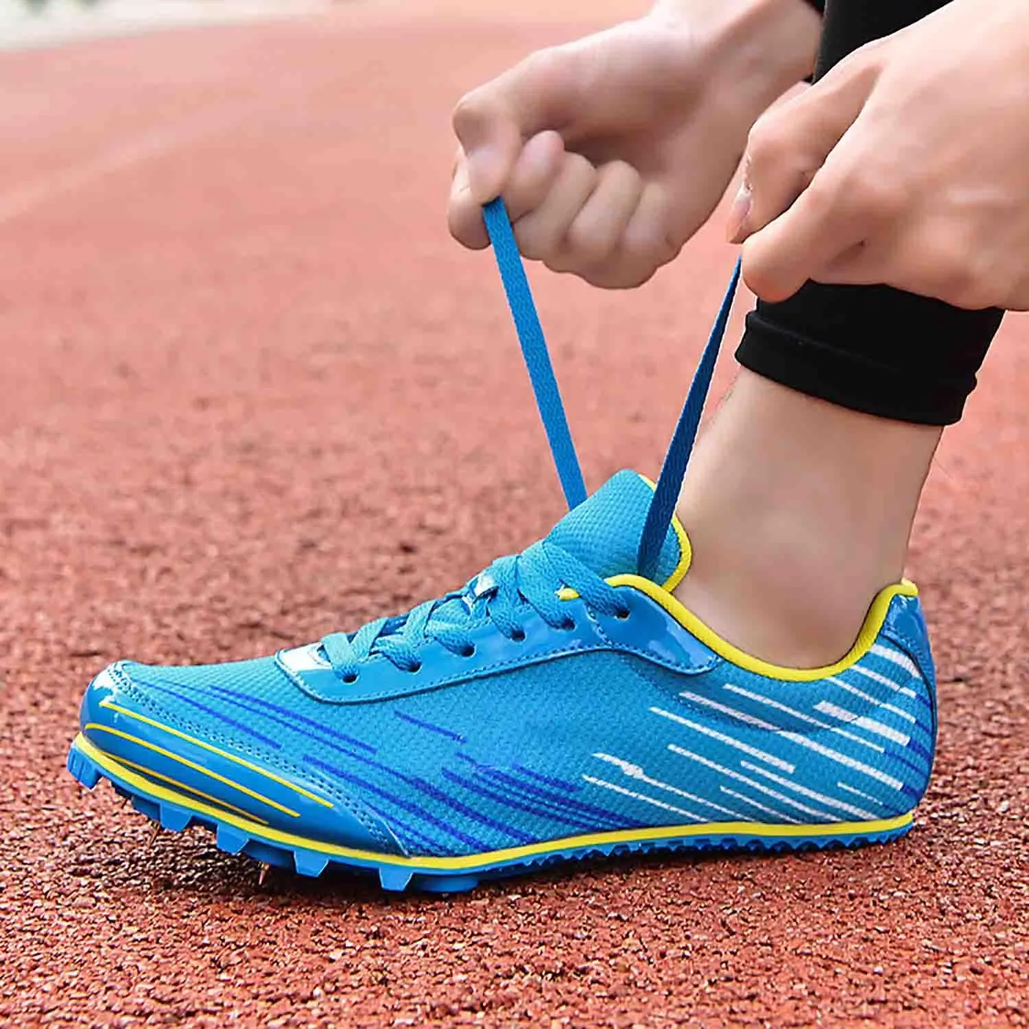 MEBAMY Track and Field Spike Shoes Breathable Lightweight Running Training Sneakers Anti-Slip Track Race Athletics Shoes