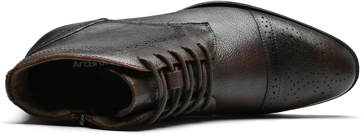 Mens Chelsea Boots,Dress Boots For Men,Slip-on Formal Dress Boots for Men Casual Ankle Boots Classic Brogue Style