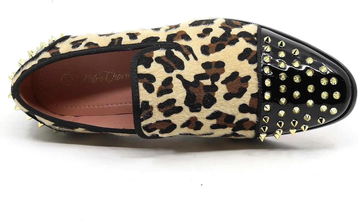 Men's Fashion Leopard Print Smoking Spike Dress Loafers Slip On Shoes SM-59