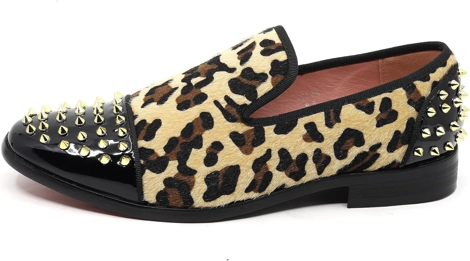Men's Fashion Leopard Print Smoking Spike Dress Loafers Slip On Shoes SM-59