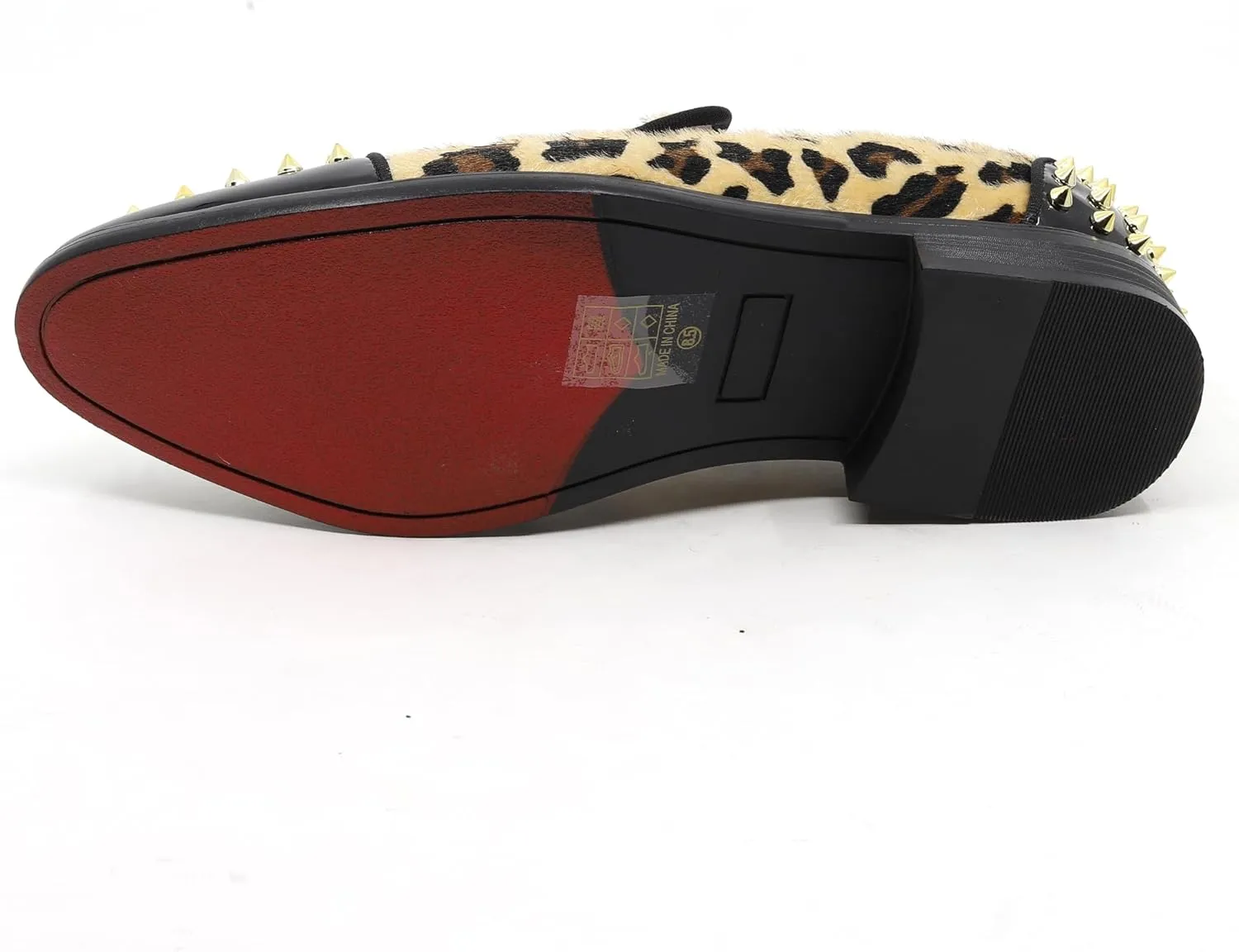 Men's Fashion Leopard Print Smoking Spike Dress Loafers Slip On Shoes SM-59
