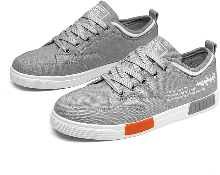 Men's Fashion Low Top Canvas Flats Casual Sneakers Walking Skateboarding Shoes