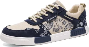 Men's Fashion Low Top Canvas Flats Casual Sneakers Walking Skateboarding Shoes