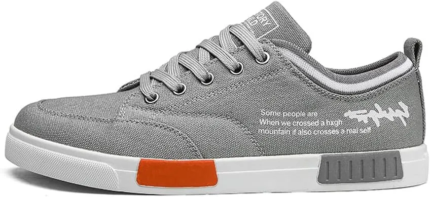 Men's Fashion Low Top Canvas Flats Casual Sneakers Walking Skateboarding Shoes
