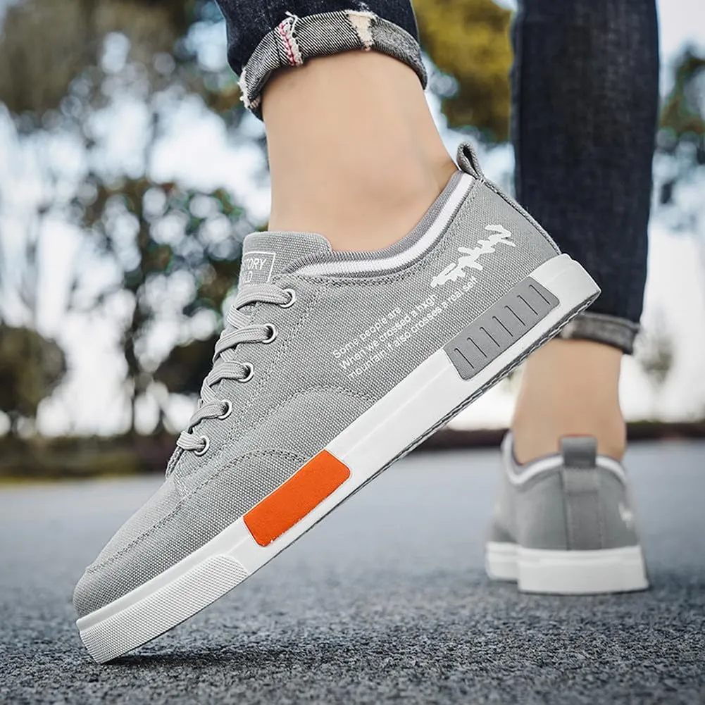 Men's Fashion Low Top Canvas Flats Casual Sneakers Walking Skateboarding Shoes