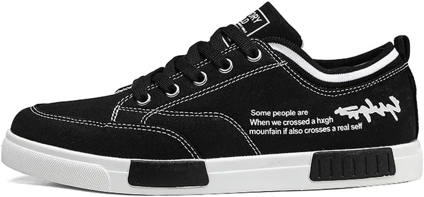 Men's Fashion Low Top Canvas Flats Casual Sneakers Walking Skateboarding Shoes