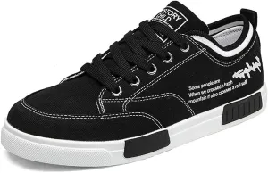 Men's Fashion Low Top Canvas Flats Casual Sneakers Walking Skateboarding Shoes