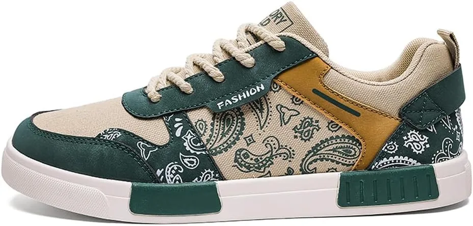 Men's Fashion Low Top Canvas Flats Casual Sneakers Walking Skateboarding Shoes