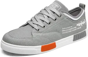 Men's Fashion Low Top Canvas Flats Casual Sneakers Walking Skateboarding Shoes