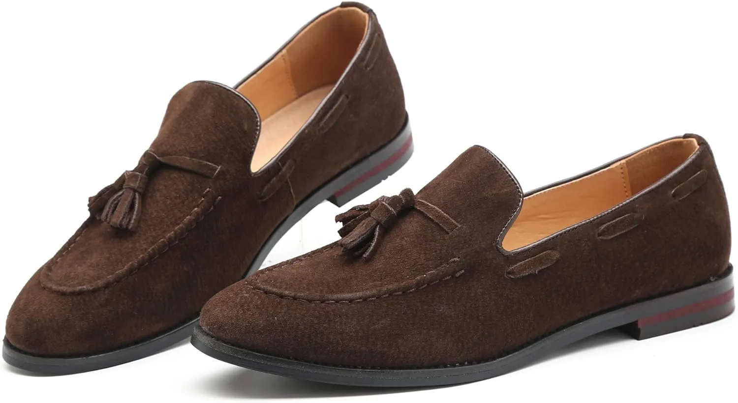 Mens Fashion Shoes Casual Dress Tassel Slip On Flats Suede Loafers for Driving Dating Prom