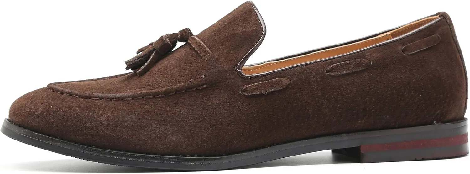 Mens Fashion Shoes Casual Dress Tassel Slip On Flats Suede Loafers for Driving Dating Prom