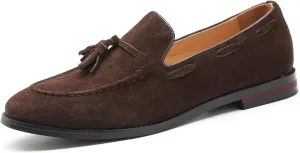 Mens Fashion Shoes Casual Dress Tassel Slip On Flats Suede Loafers for Driving Dating Prom
