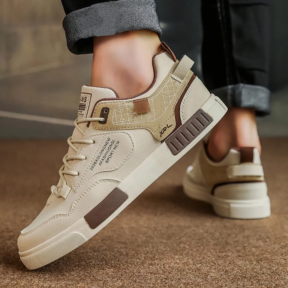 Men's Fashion Suede Low Top Flats Sneakers Casual Walking Skate Shoes