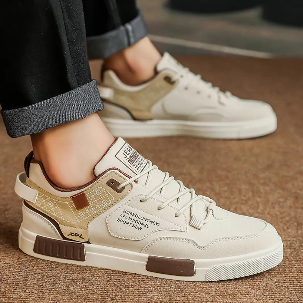 Men's Fashion Suede Low Top Flats Sneakers Casual Walking Skate Shoes
