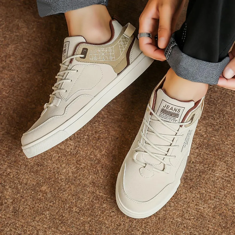 Men's Fashion Suede Low Top Flats Sneakers Casual Walking Skate Shoes