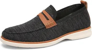 Men's Knit Loafers Comfortable Round Toe Knitted Business Shoes Lightweight Casual Formal Slip On Flats