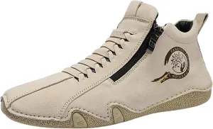 Men's Lightweight Non Slip Barefoot Shoes Fashion Zipper Suede Short Boots Shoe Soft Flat Sneaker for Men