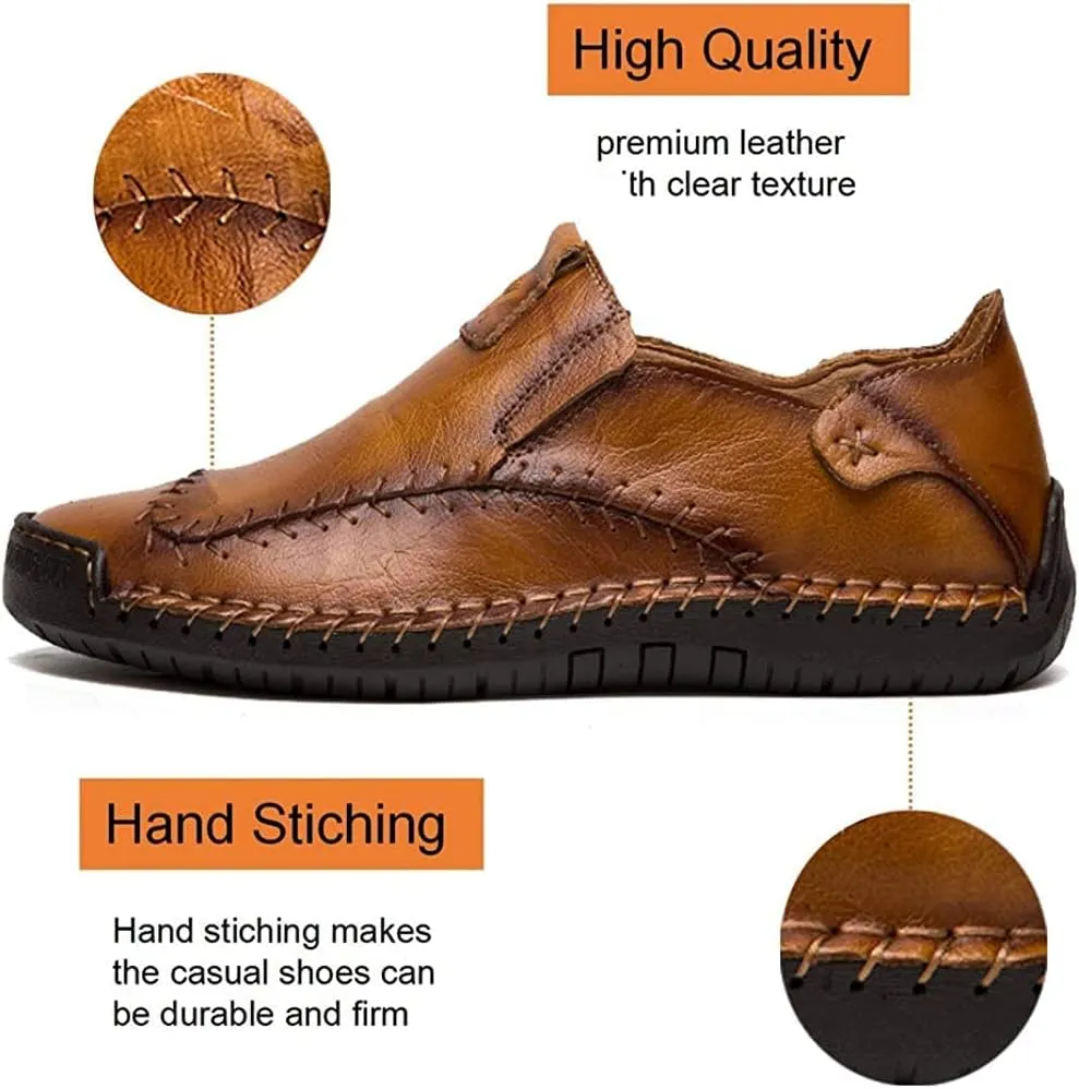 Men's Loafers Leather Casual Dress Shoes Driving Penny Boat Moccasins Flats Oxford Slippers Walking