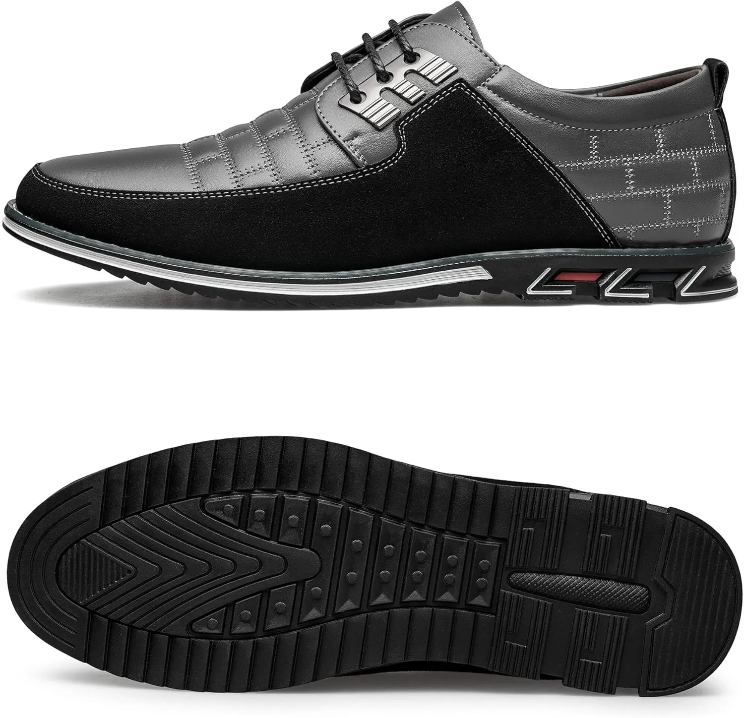 Men's Premium Leather Dress Shoes Comfort Business Casual Oxford Shoes Fashion Dress Sneakers Soft Loafers Derby Shoe for Office Working Walking Driving