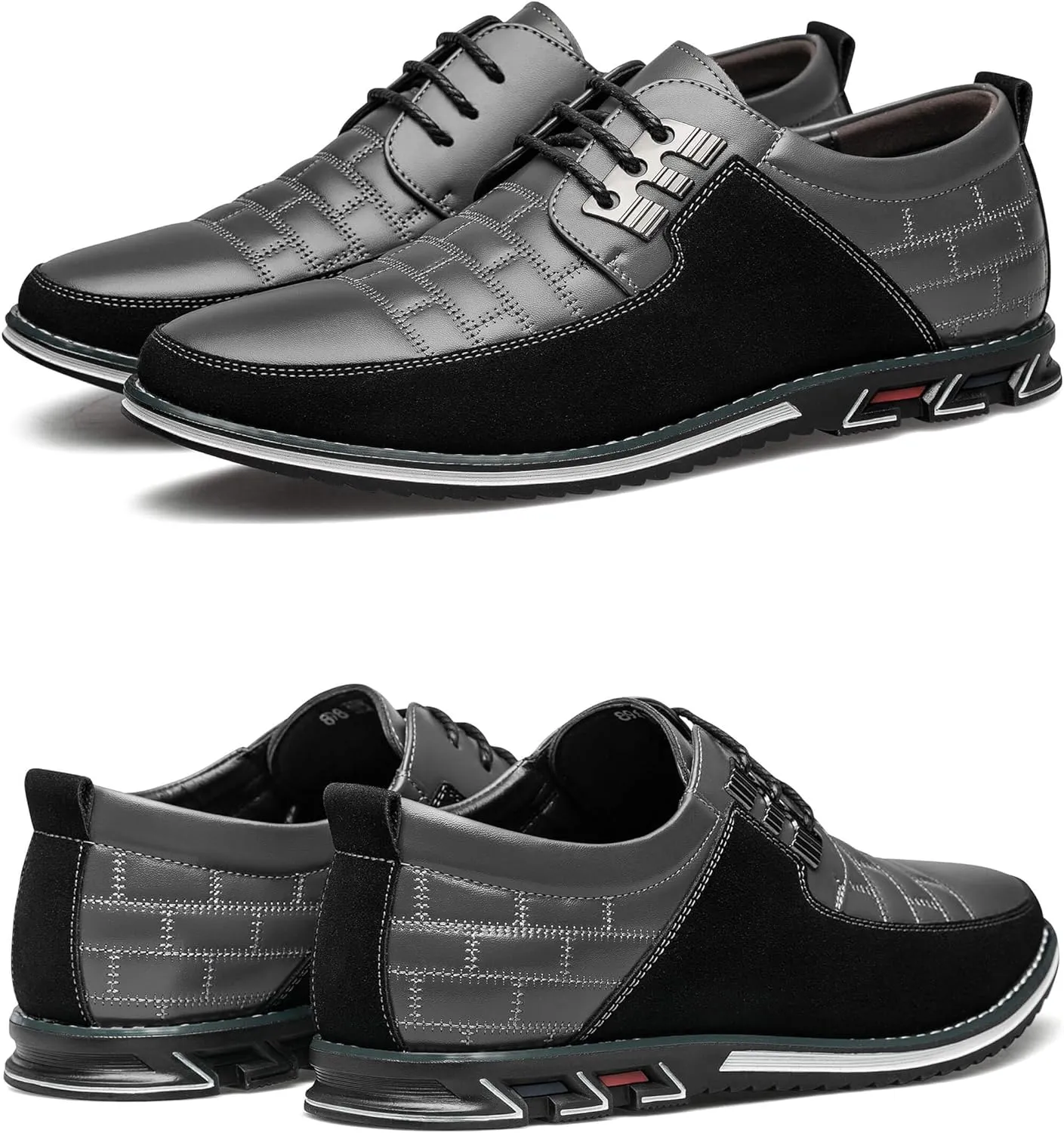 Men's Premium Leather Dress Shoes Comfort Business Casual Oxford Shoes Fashion Dress Sneakers Soft Loafers Derby Shoe for Office Working Walking Driving