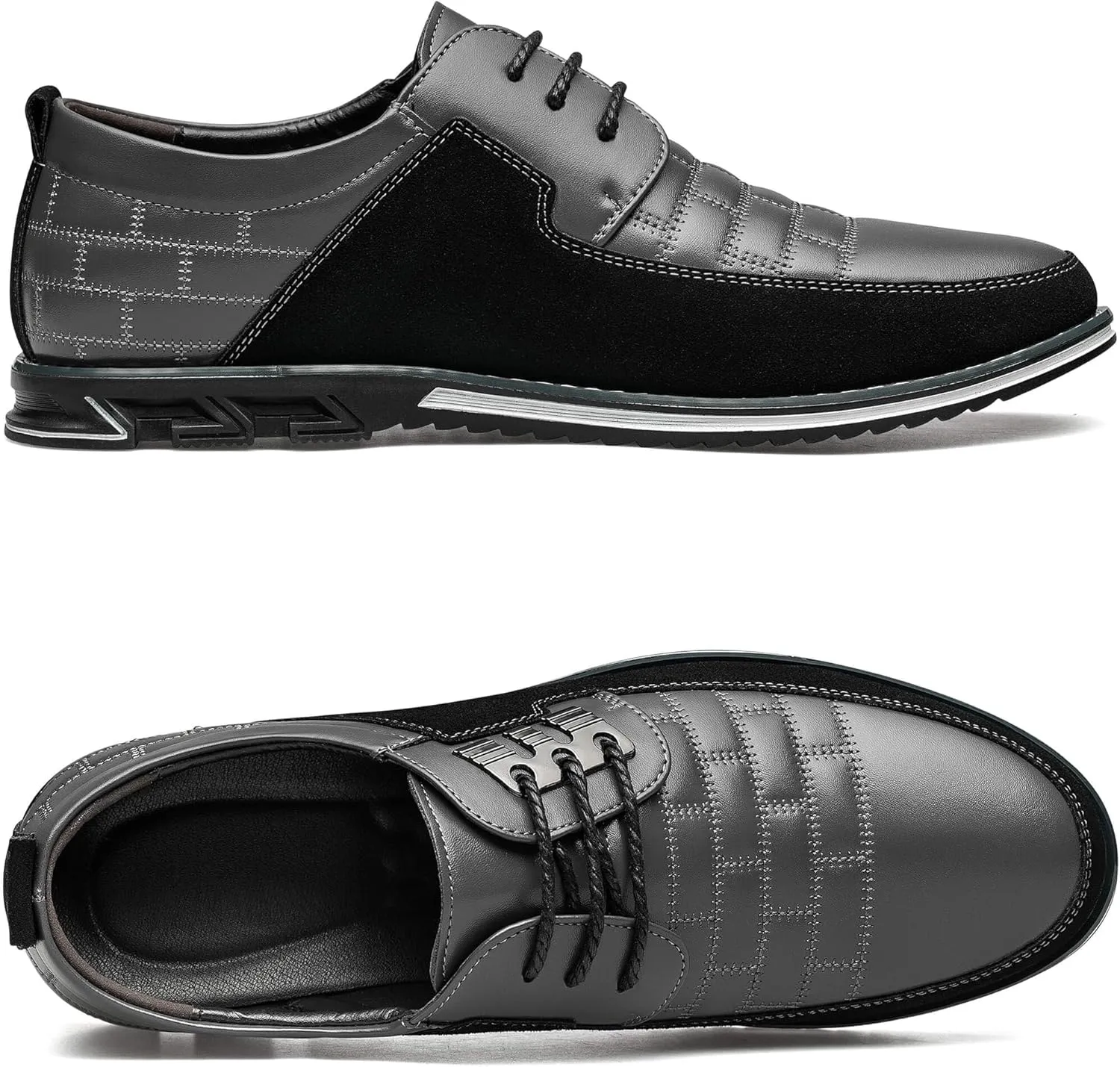 Men's Premium Leather Dress Shoes Comfort Business Casual Oxford Shoes Fashion Dress Sneakers Soft Loafers Derby Shoe for Office Working Walking Driving