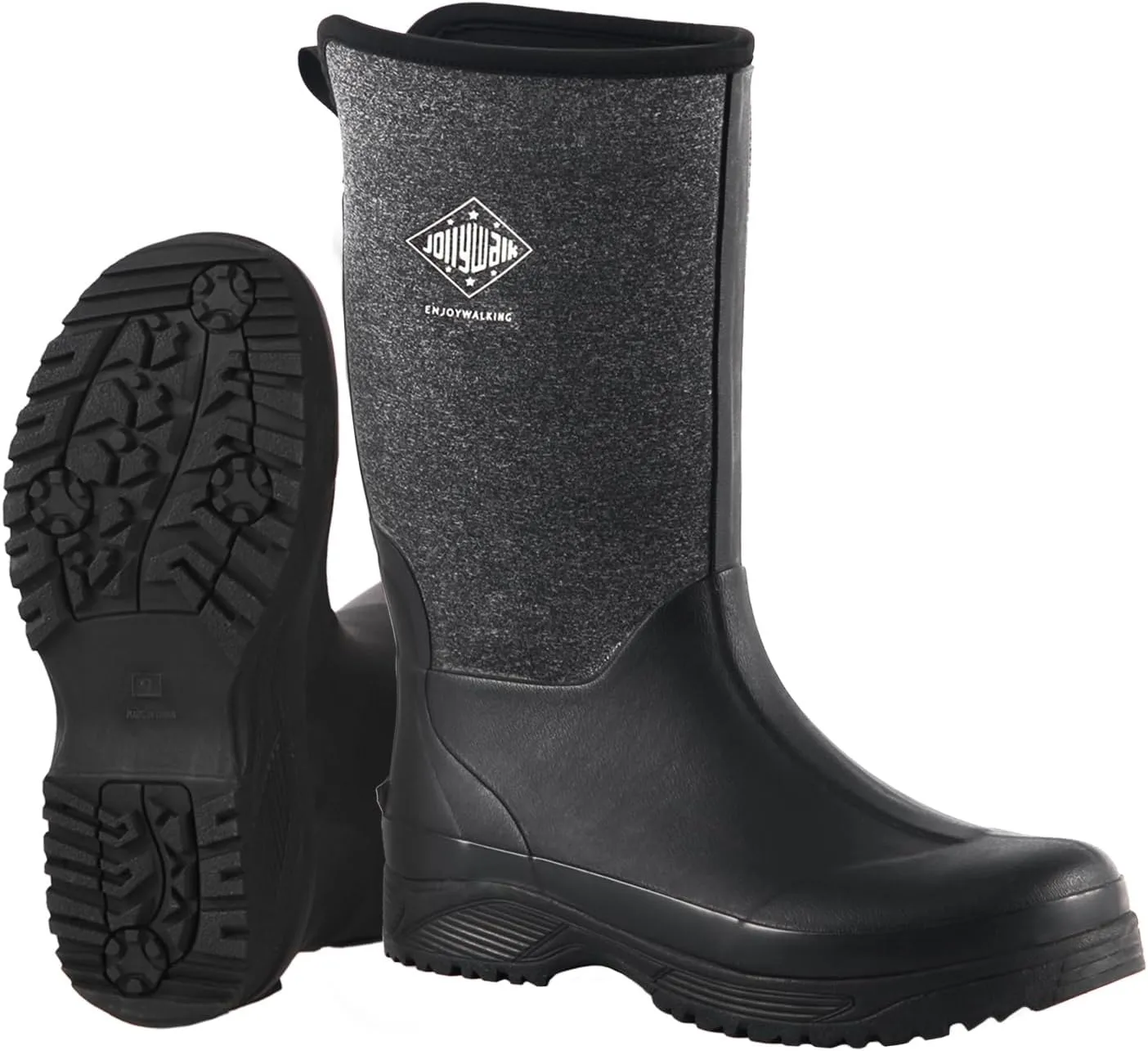 Men's Rubber Boots, Rain Boots for Men, Hunting Gardening Fishing Outdoor Work Boots, Waterproof Insulated Rubber Neoprene Knee Boots