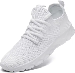Mens Shoes Tennis Sneakers for Walking Runner Standing All Day Work Light Weight,White,Mens Size 10