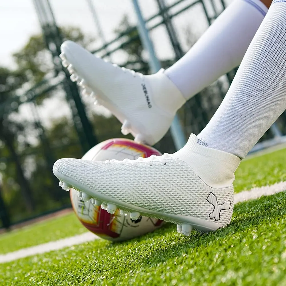 Men's Soccer Cleats Football Cleats for Mens Big Boys High-Top Spikes Shoes for Youth Professional Training Turf Indoor Outdoor Sneaker