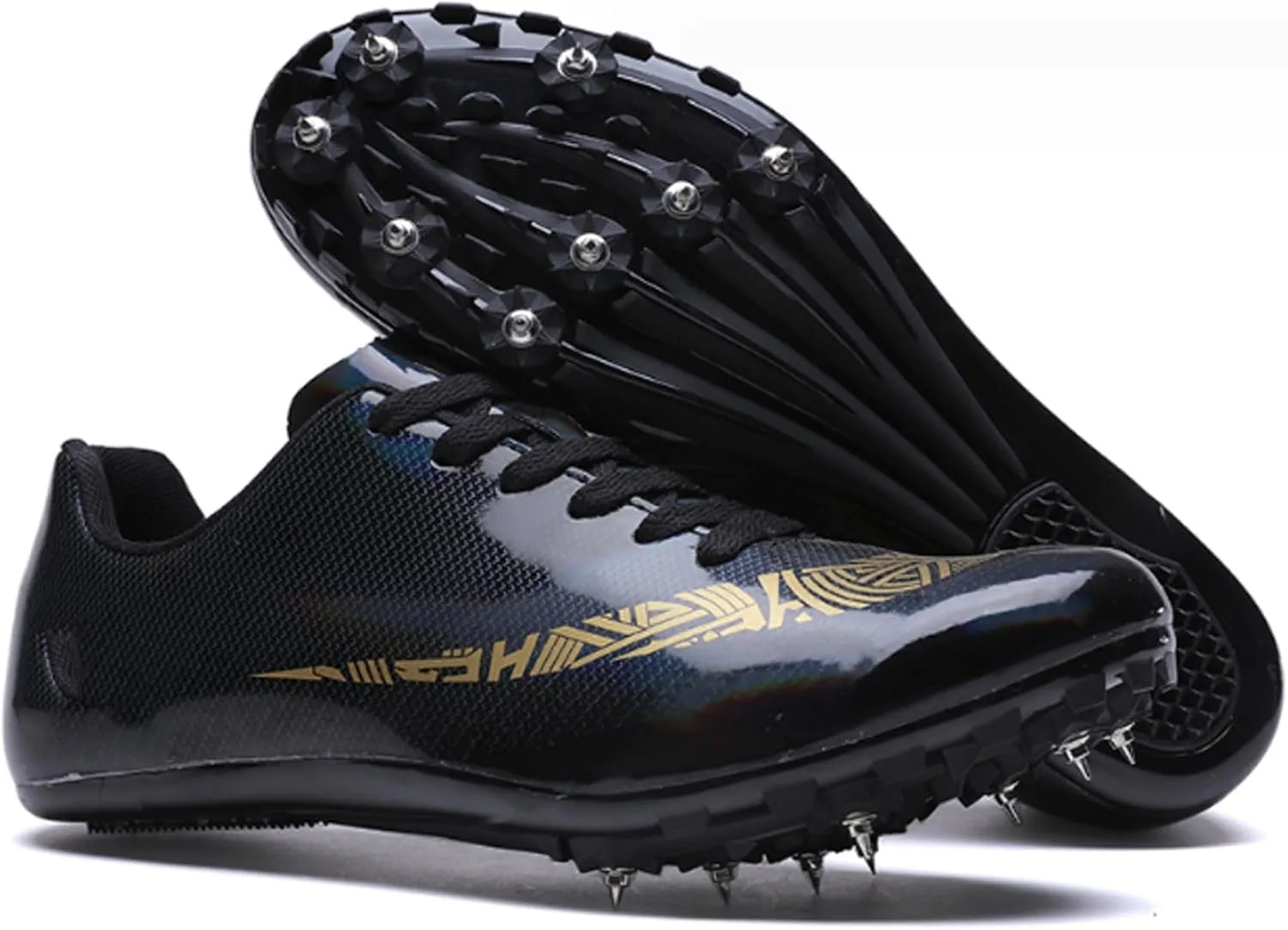 Mens Spikes Sneakers Track and Field Shoes Professional Running Nail Spikes Shoes Training Sprint Athletic Lightweight Student Competition