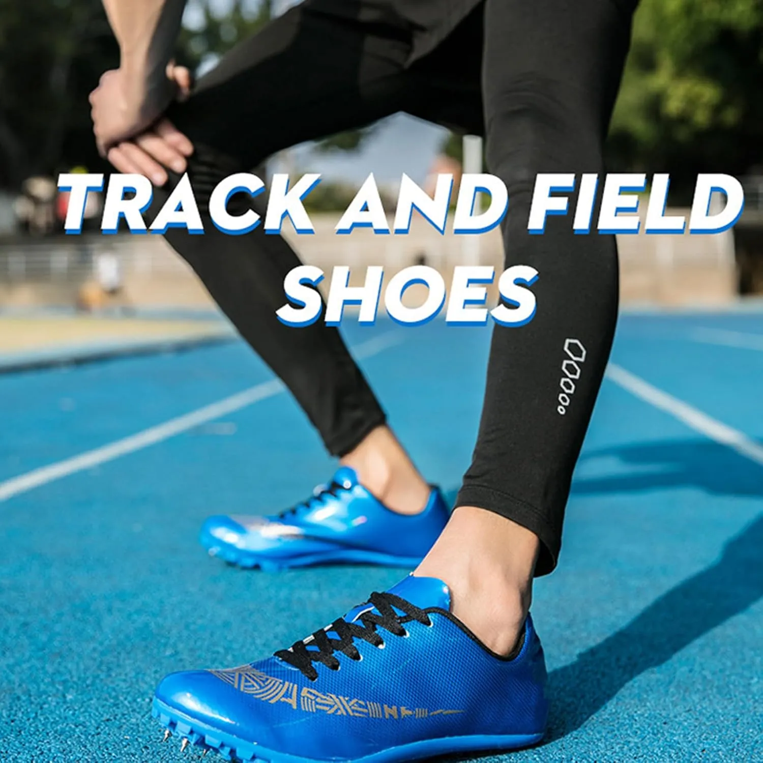 Mens Spikes Sneakers Track and Field Shoes Professional Running Nail Spikes Shoes Training Sprint Athletic Lightweight Student Competition